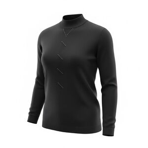 Elegant LSD Black Women's XL Rhinestone Embellished Top